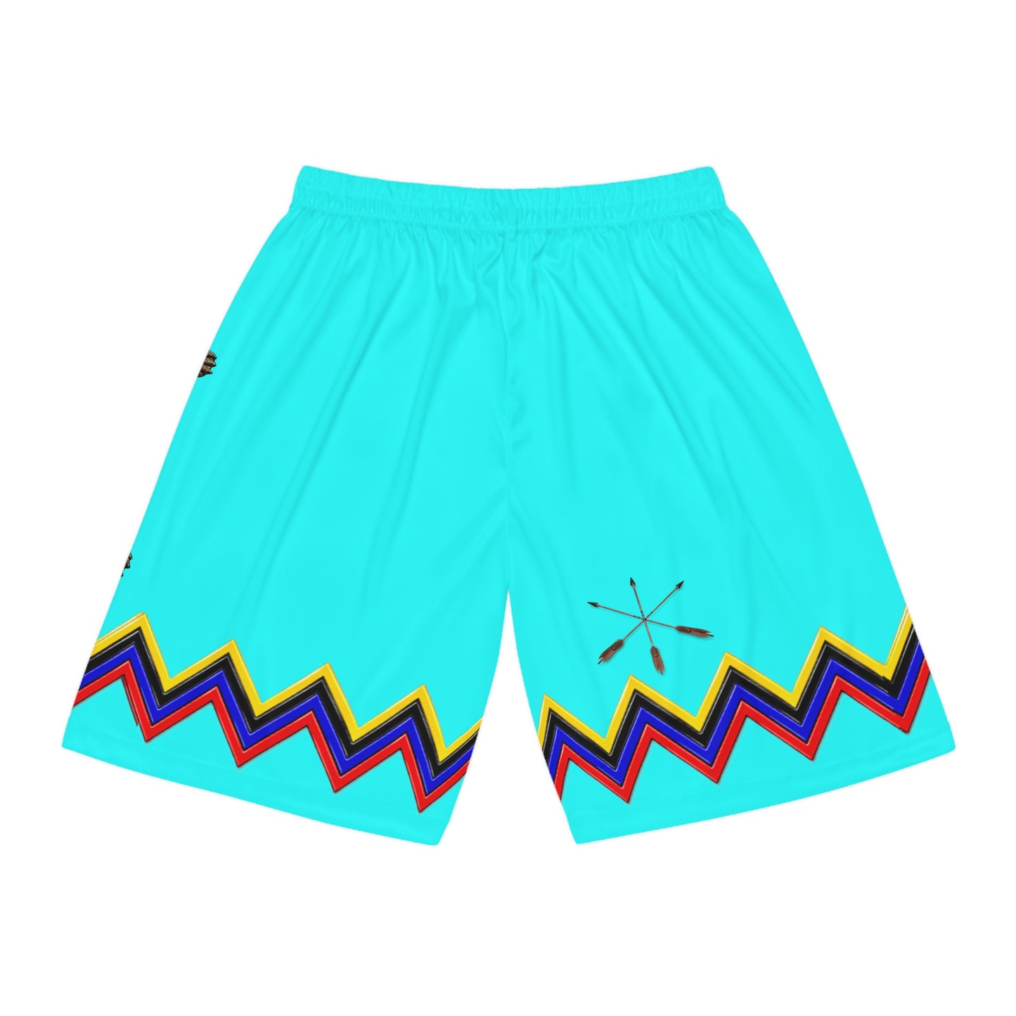 Turquoise Turtle Lacrosse Basketball Shorts – All-Over Print Athletic Shorts