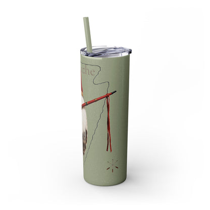 Osage Skinny Tumbler — Native Feather & Pipe Design 20oz Straw Cup