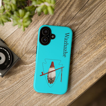 Osage Phone Case — Wazhahze Tribal Shield Design (Native Feather & Tomahawk)