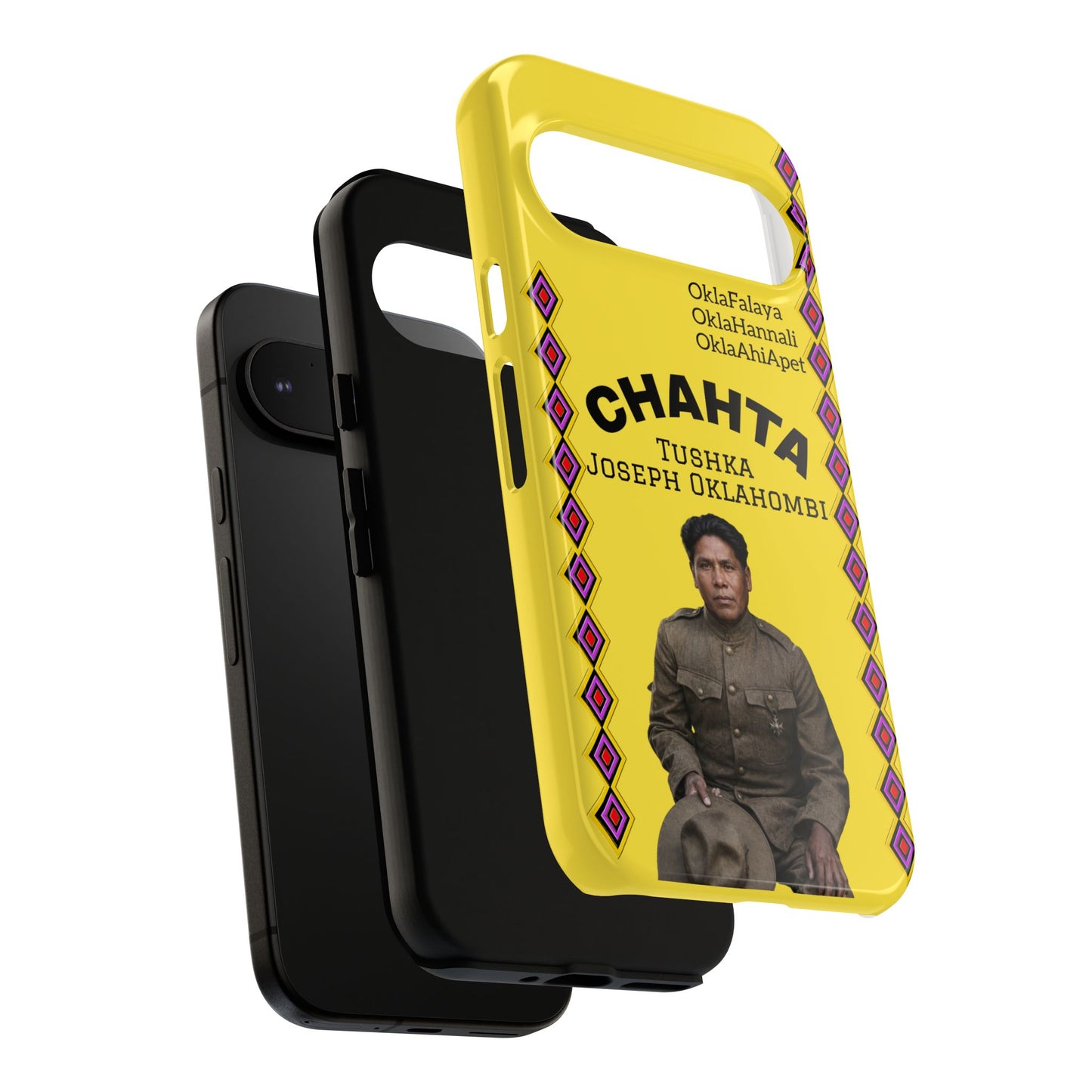 Chahta Tushka Joseph Oklahombi Yellow Phone Case — Native American Tribute Protective Cover