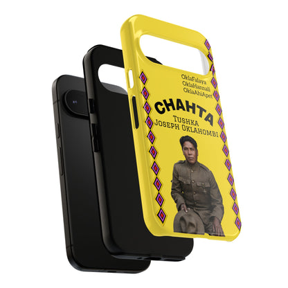 Chahta Tushka Joseph Oklahombi Yellow Phone Case — Native American Tribute Protective Cover