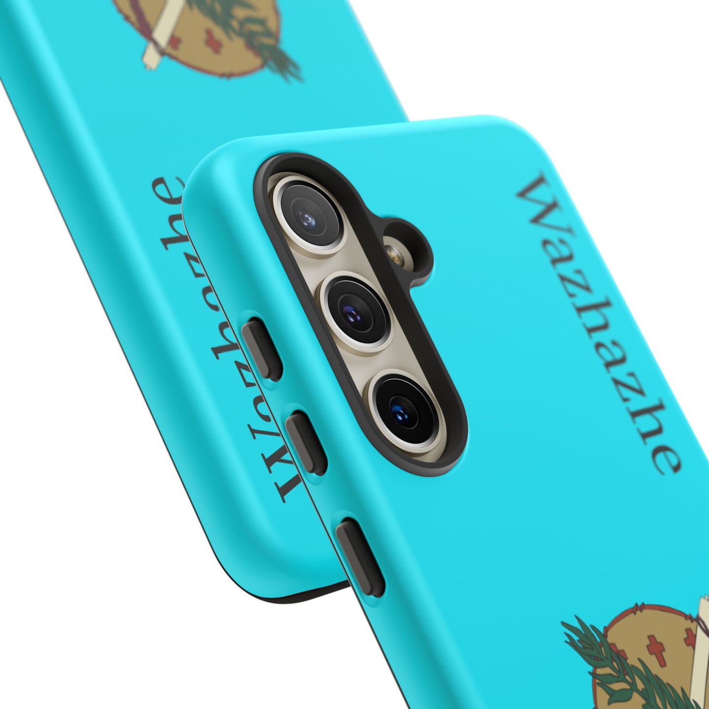 Osage Phone Case — Wazhahze Tribal Shield Design (Native Feather & Tomahawk)