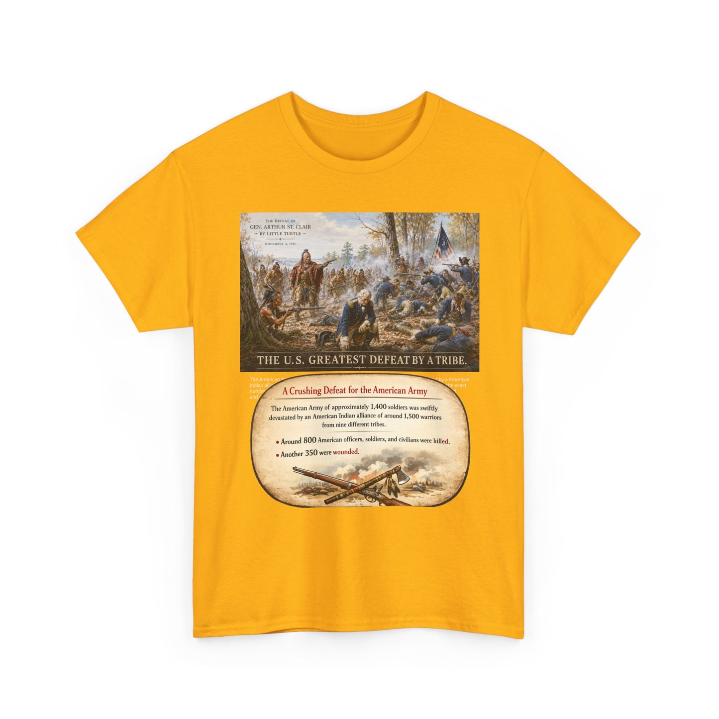 Chief Little Turtle Historical Battle Tee — "The U.S. Greatest Defeat by a Tribe" Cotton T-Shirt