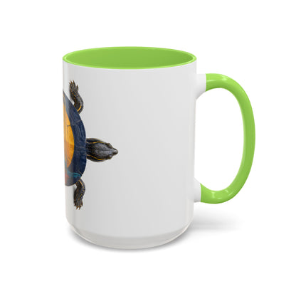 Delaware West Colorful Turtle Coffee Mug — Vibrant Hand-Painted Shell Design (11oz/15oz)