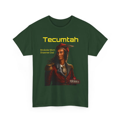 Tecumtah Native American Portrait T‑Shirt — Mvskoke Mom/Shawnee Dad Heritage Tee