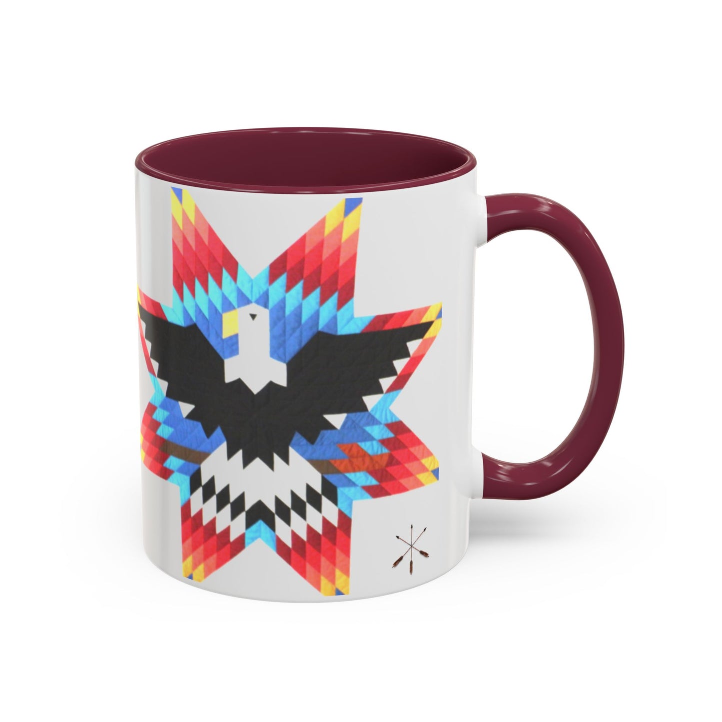 Onci  Eagle Star Ceramic Mug — Colorful Geometric Native-Inspired Coffee Cup (11oz, 15oz)