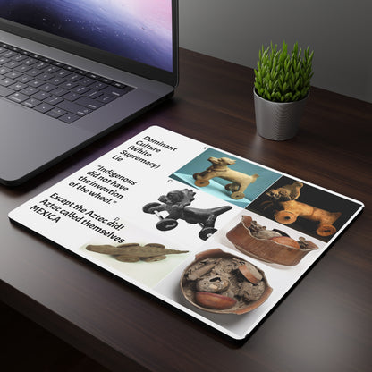Aztec Wheel Art Mouse Pad — "Indigenous did not have the invention of the wheel" Quote