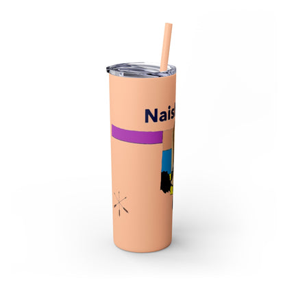 Apache 20oz Skinny Tumbler with Straw — Colorful Retro Design "Naishade"