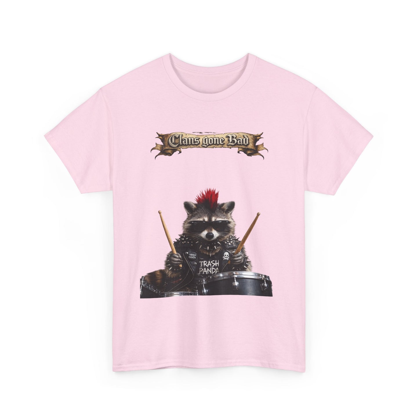 ClansDrummer Raccoon Graphic Tee — "Chaos Goes Brrr" Cute Punk Rock T-Shirt