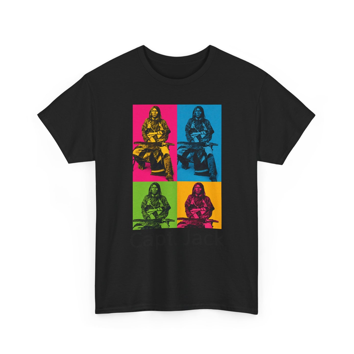 T-Shirt — Capt. Jack Pop-Art Portrait Tee with Arrow Back Print