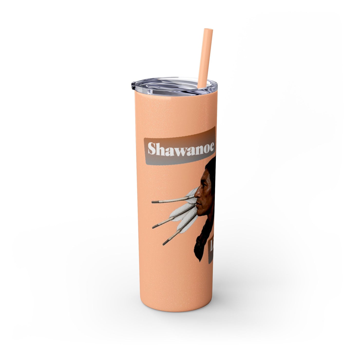Shawnee Absentee Skinny Tumbler with Straw, 20oz