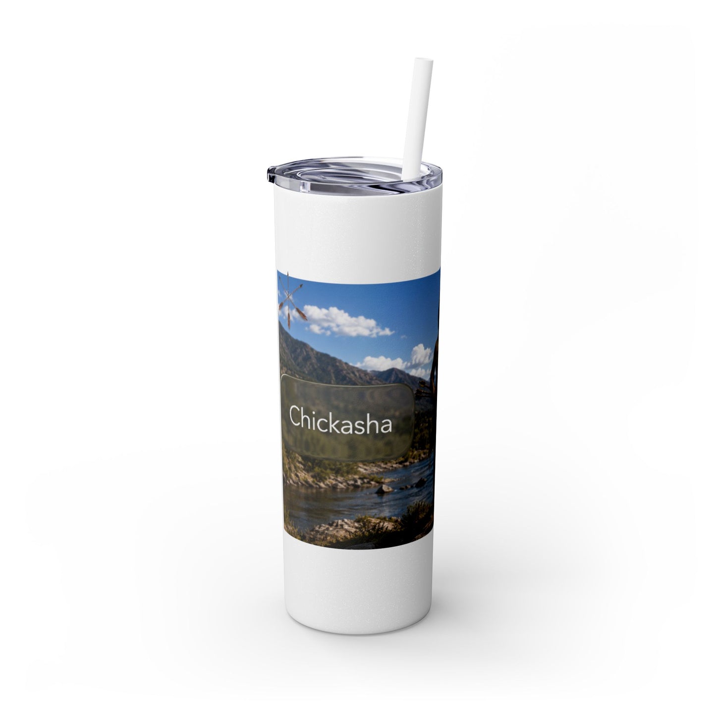 Chickasaw Skinny Tumbler with Straw, 20oz