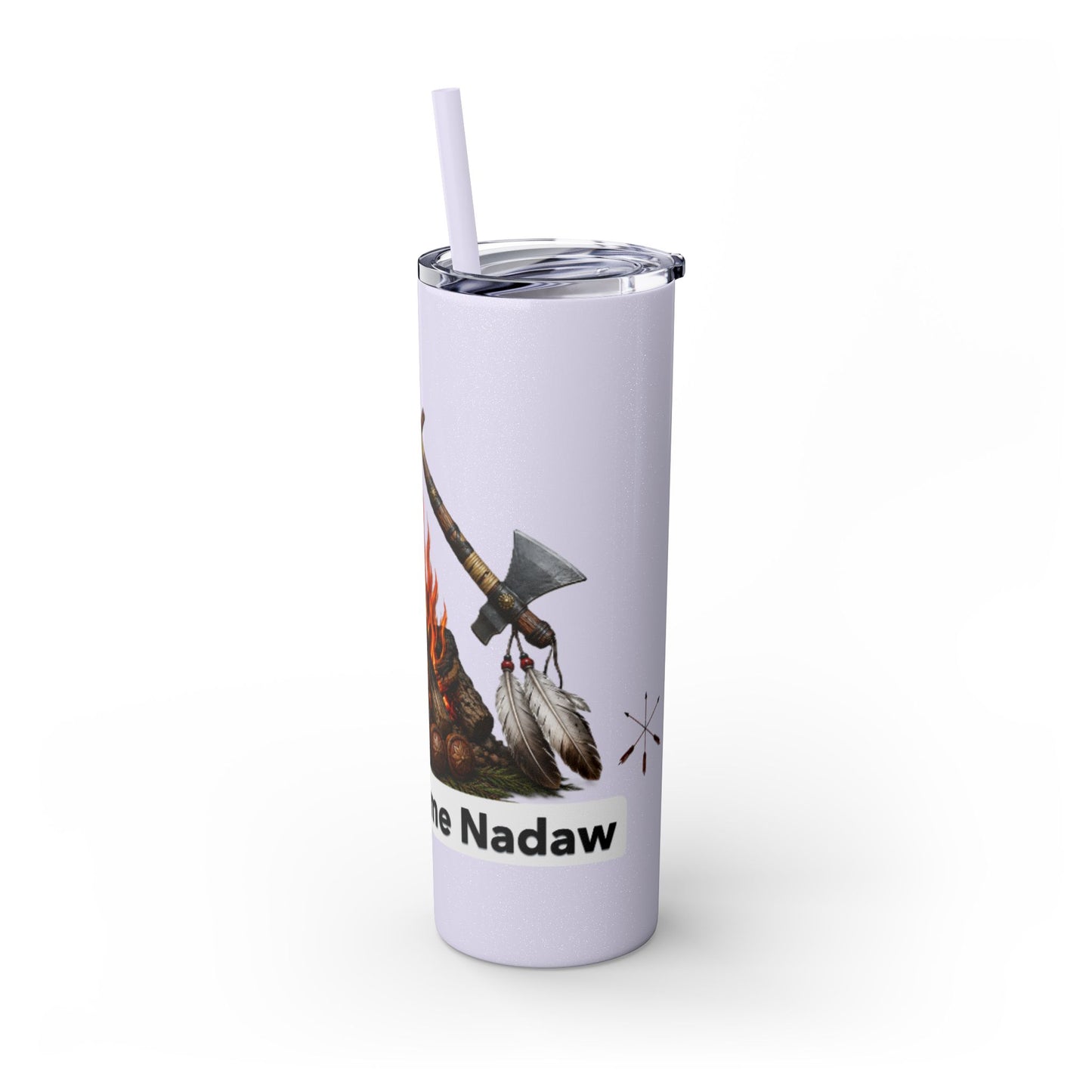 Pottawatomie Campfire Badge Skinny Tumbler 20oz — Badawadame Nation Design