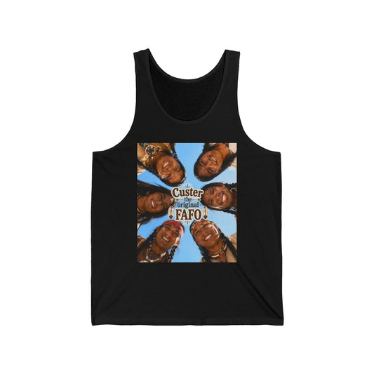 Custer FAFO Graphic Tank Top — 'Custer the Original FAFO' Retro Photo & Arrow Club Design