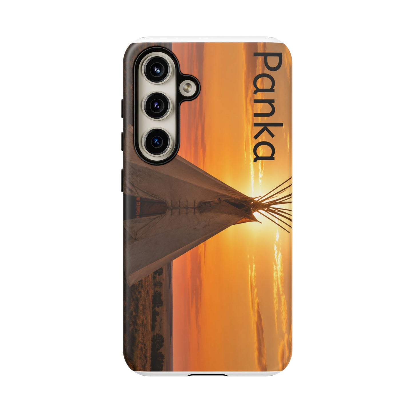 Ponca Sunset Tipi Phone Case — Personalized Native Teepee Landscape