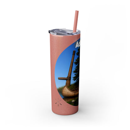 Ottawa Adawe Canoe Skinny Tumbler — 20oz Insulated Travel Cup with Straw