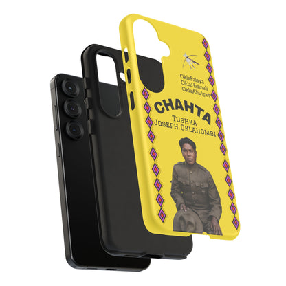 Chahta Tushka Joseph Oklahombi Yellow Phone Case — Native American Tribute Protective Cover