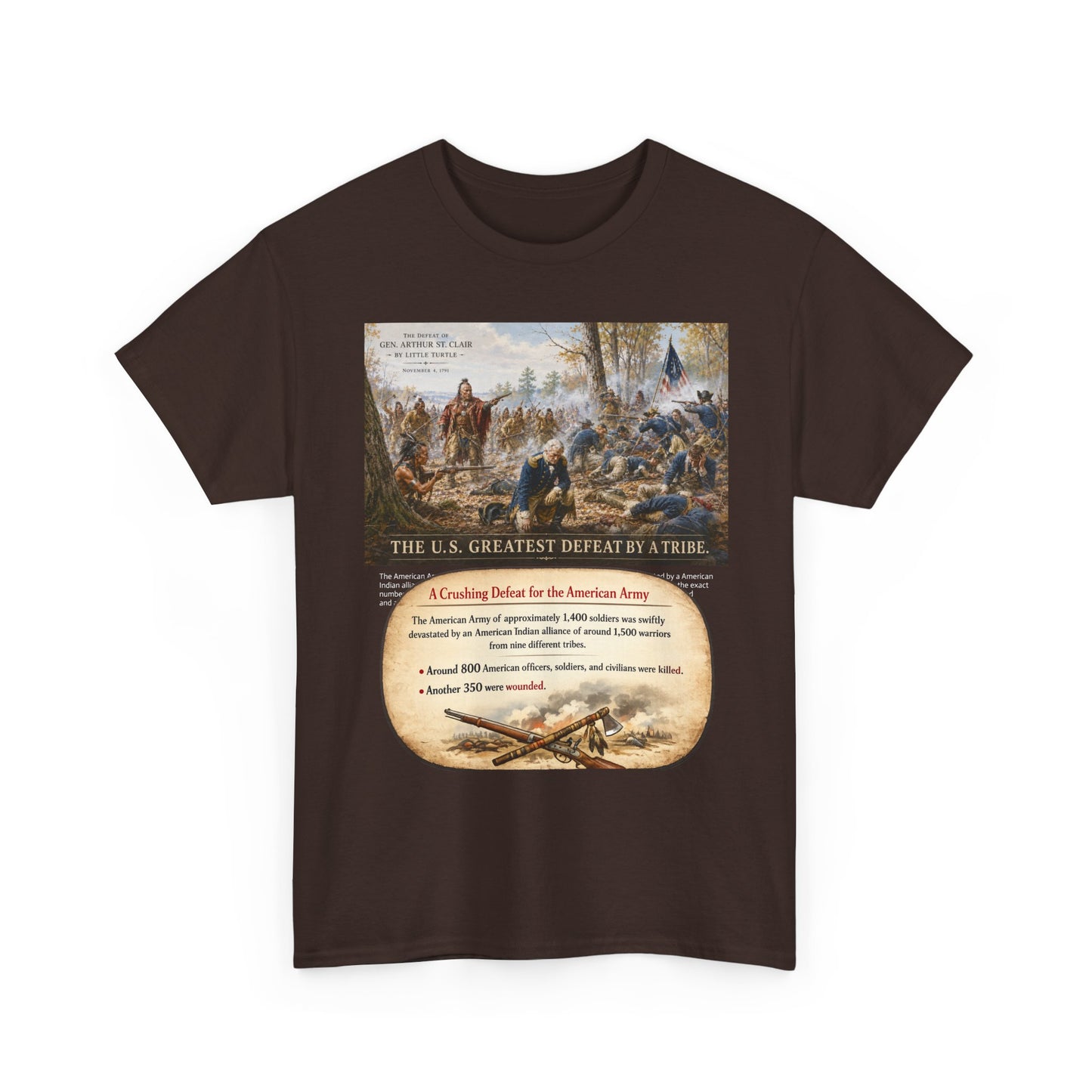 Chief Little Turtle Historical Battle Tee — "The U.S. Greatest Defeat by a Tribe" Cotton T-Shirt