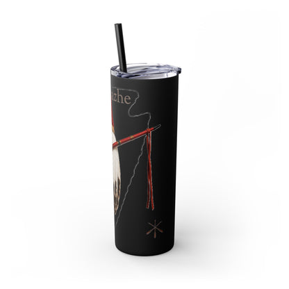 Osage Skinny Tumbler — Native Feather & Pipe Design 20oz Straw Cup