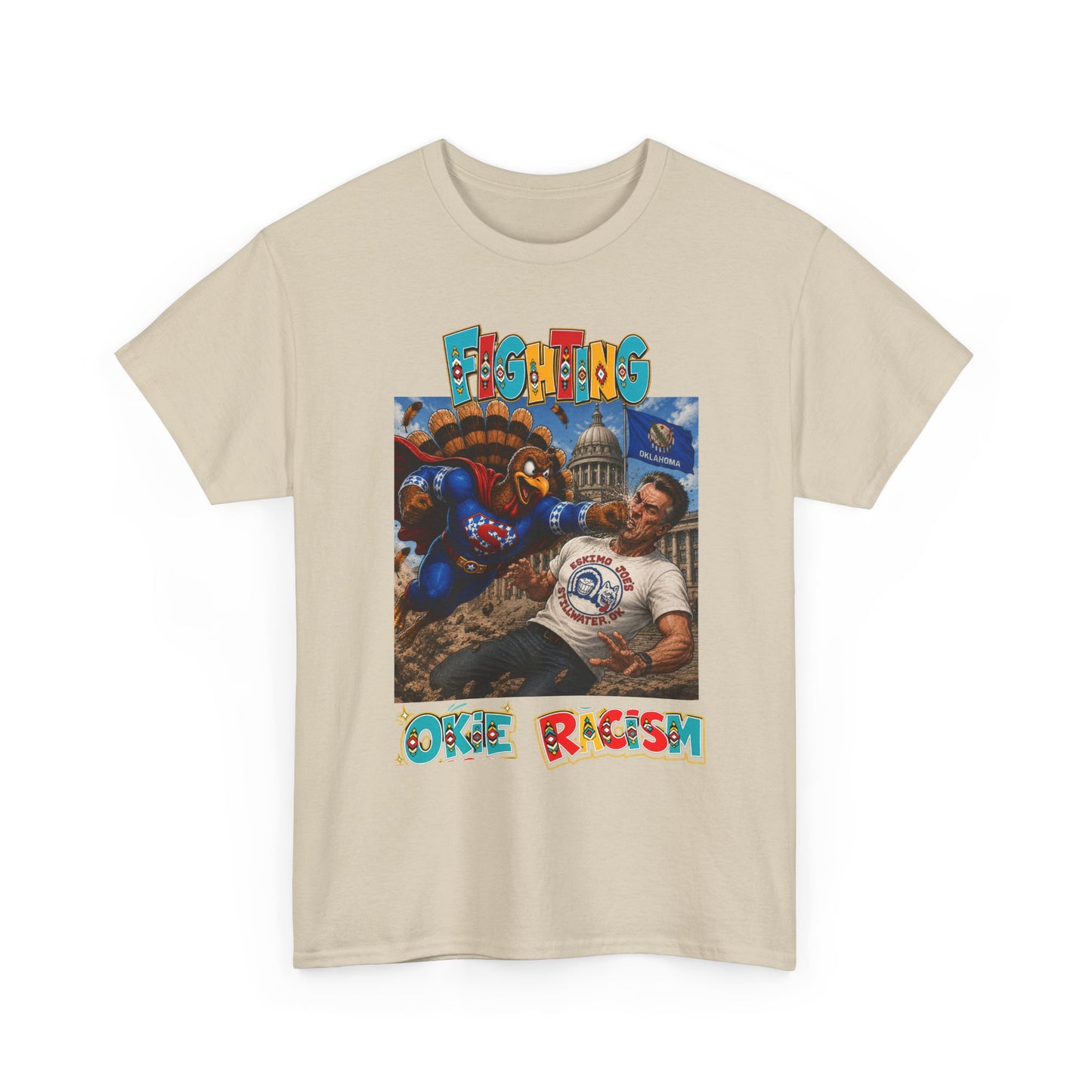 Turkey T-Shirt — Retro Comic 'Stop Racism' Graphic Tee