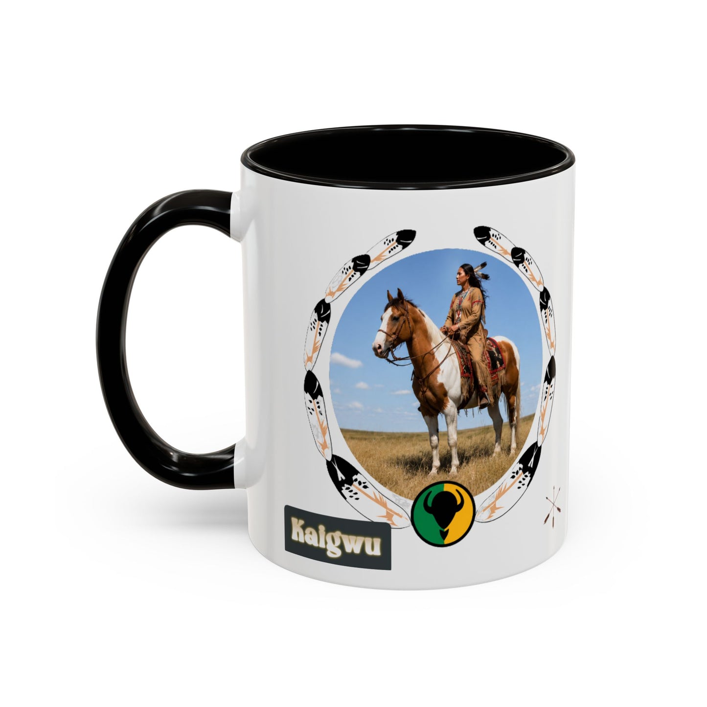 Kiowa Native Horse Photo Mug — Western Indigenous Pride Coffee Cup (11oz/15oz)