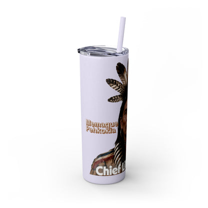Miami 20oz Skinny Tumbler with Straw — Native Chief Portrait Travel Cup