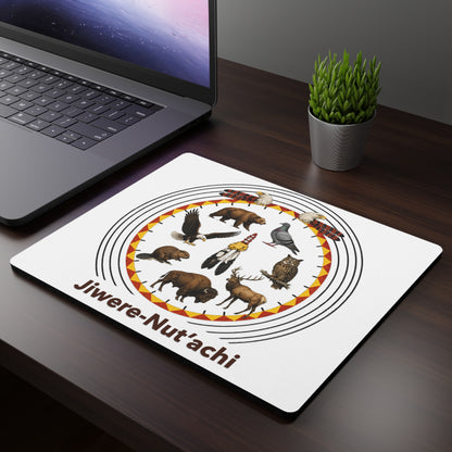 Otoe Missouria Native Animals Circle Rectangular Mouse Pad — 'Jiwere-Nut'achi' Desk Mousepad