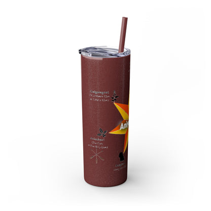 Cherokee 20oz Skinny Tumbler - Aniyunwiya Star Design with Straw