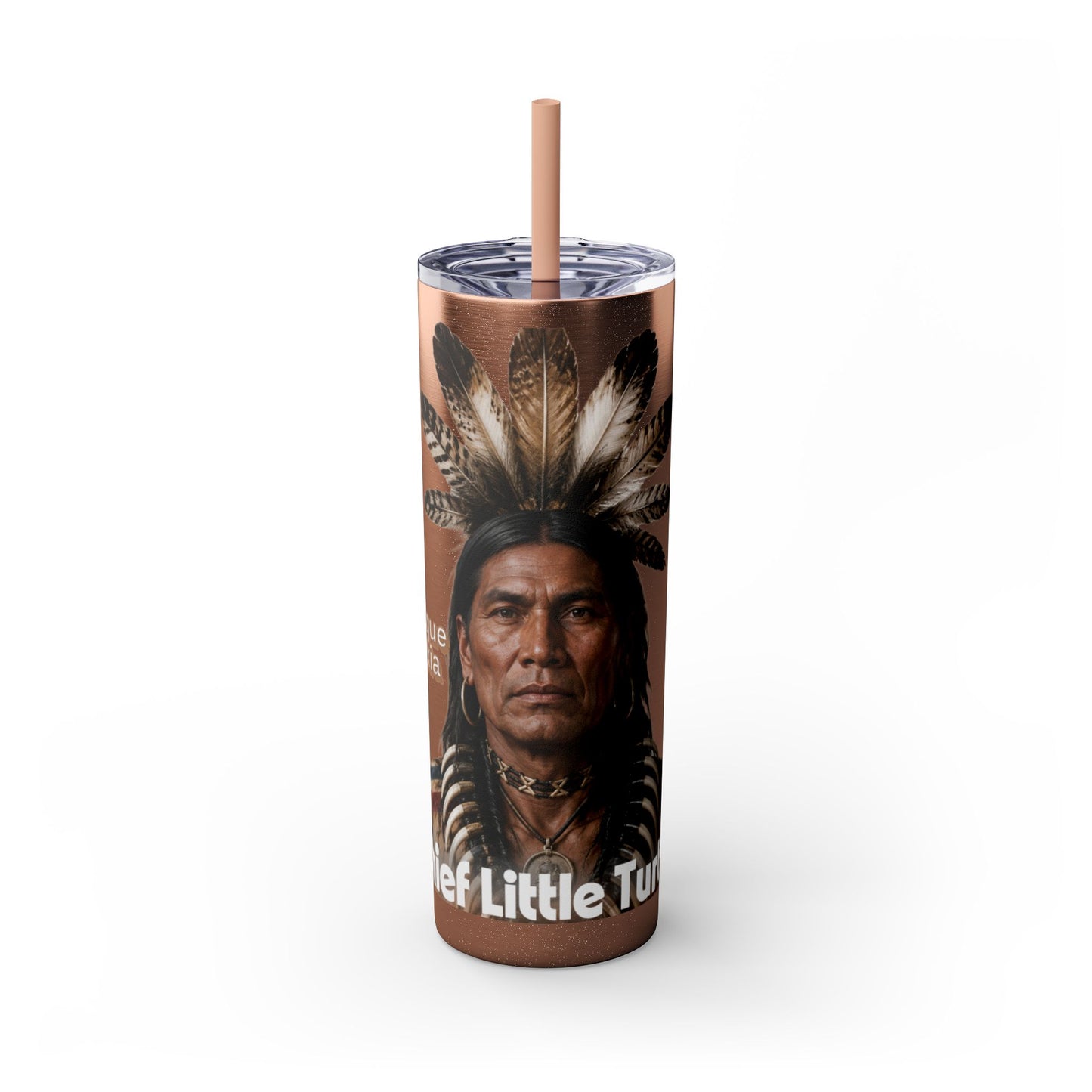 Miami 20oz Skinny Tumbler with Straw — Native Chief Portrait Travel Cup