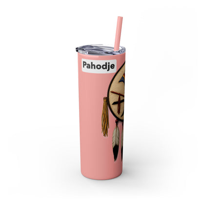 Iowa 20oz Skinny Tumbler with Native Dreamcatcher Design - 'Pahodje' Travel Straw Cup