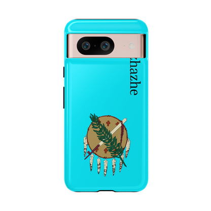 Osage Phone Case — Wazhahze Tribal Shield Design (Native Feather & Tomahawk)