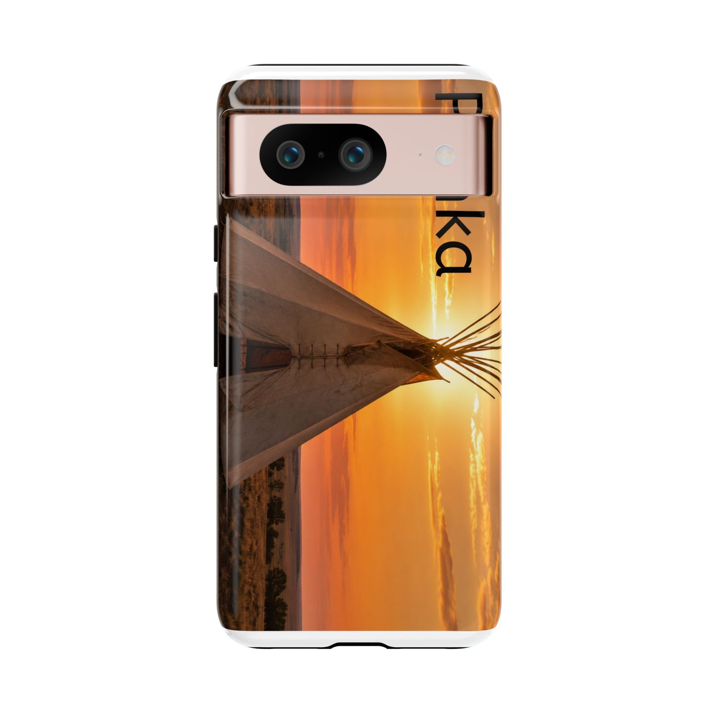 Ponca Sunset Tipi Phone Case — Personalized Native Teepee Landscape