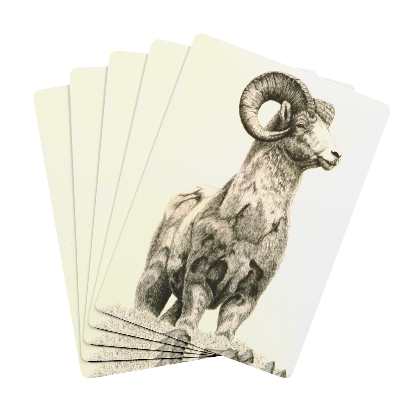 Ram Illustration Poker Playing Cards – Ornate Ace of Spades Deck