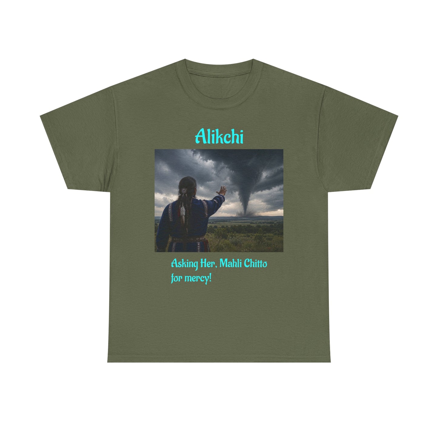 Alikchi Tornado Graphic Tee with "Asking Her: Mahli Chitto, for mercy!"