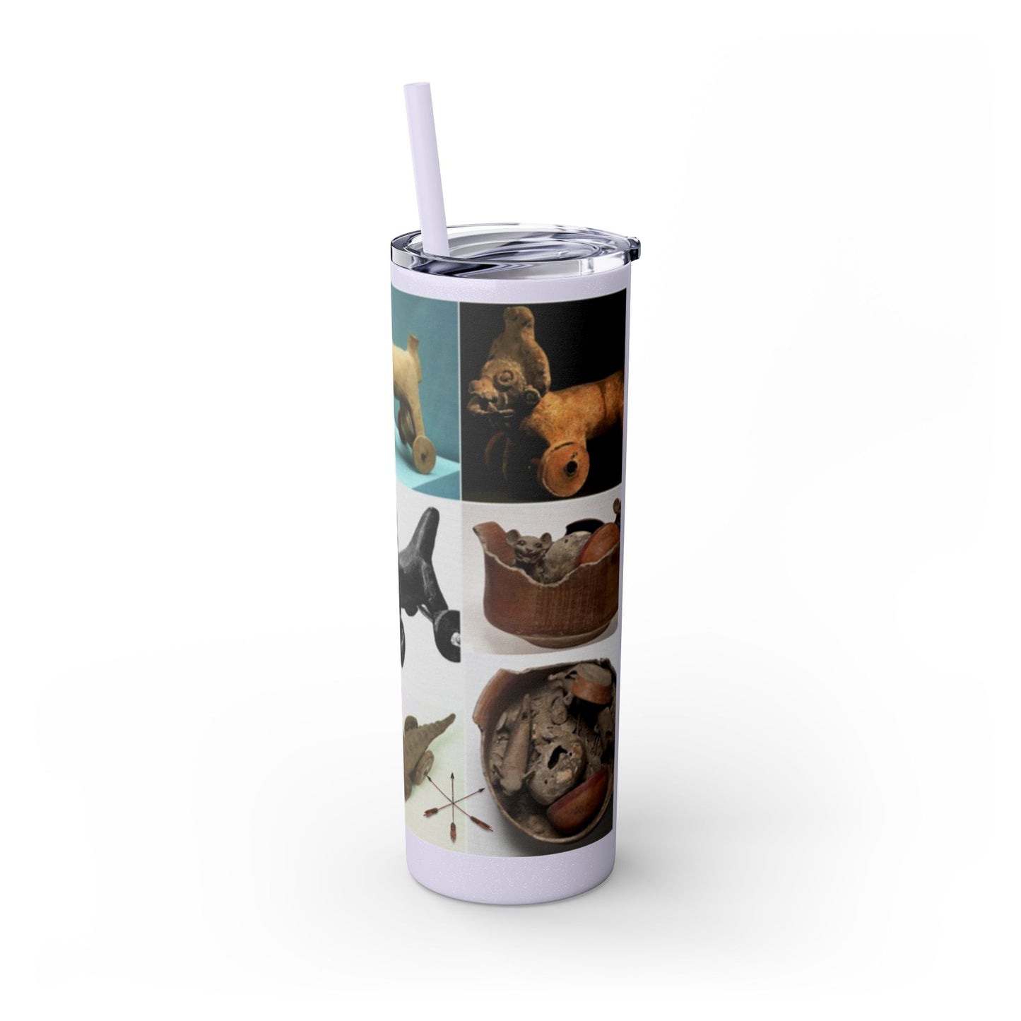 Aztec 20oz Skinny Tumbler - Educational Indigenous Artifacts Design
