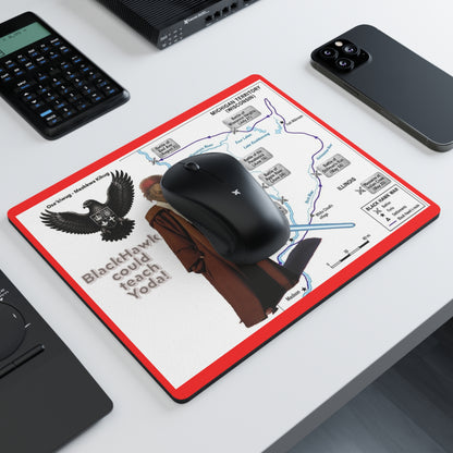 Black Hawk Jedi Mouse Pad — Historical Map Design (‘BlackHawk could teach Yoda!’)