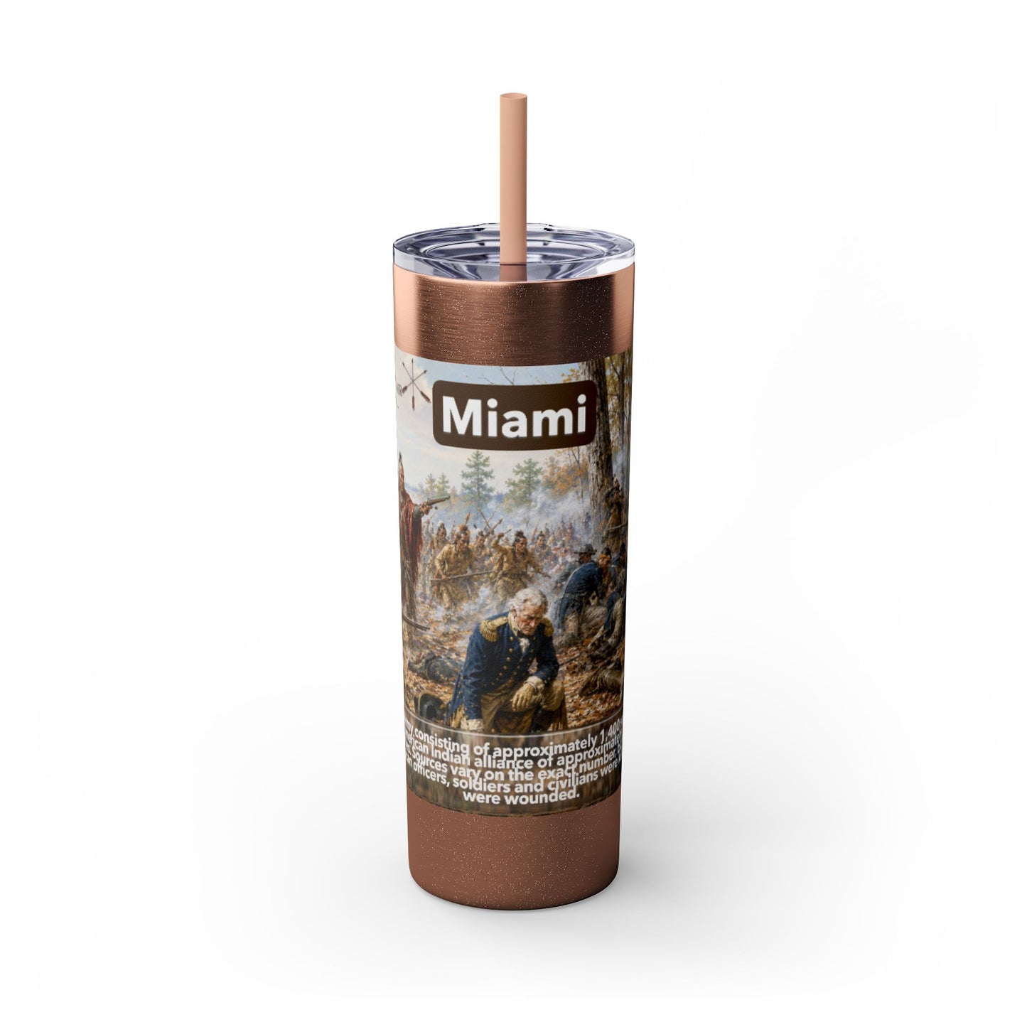 Miami Tribe Historical Skinny Tumbler 20oz — Native American Heritage Travel Cup