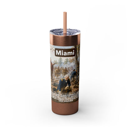 Miami Tribe Historical Skinny Tumbler 20oz — Native American Heritage Travel Cup