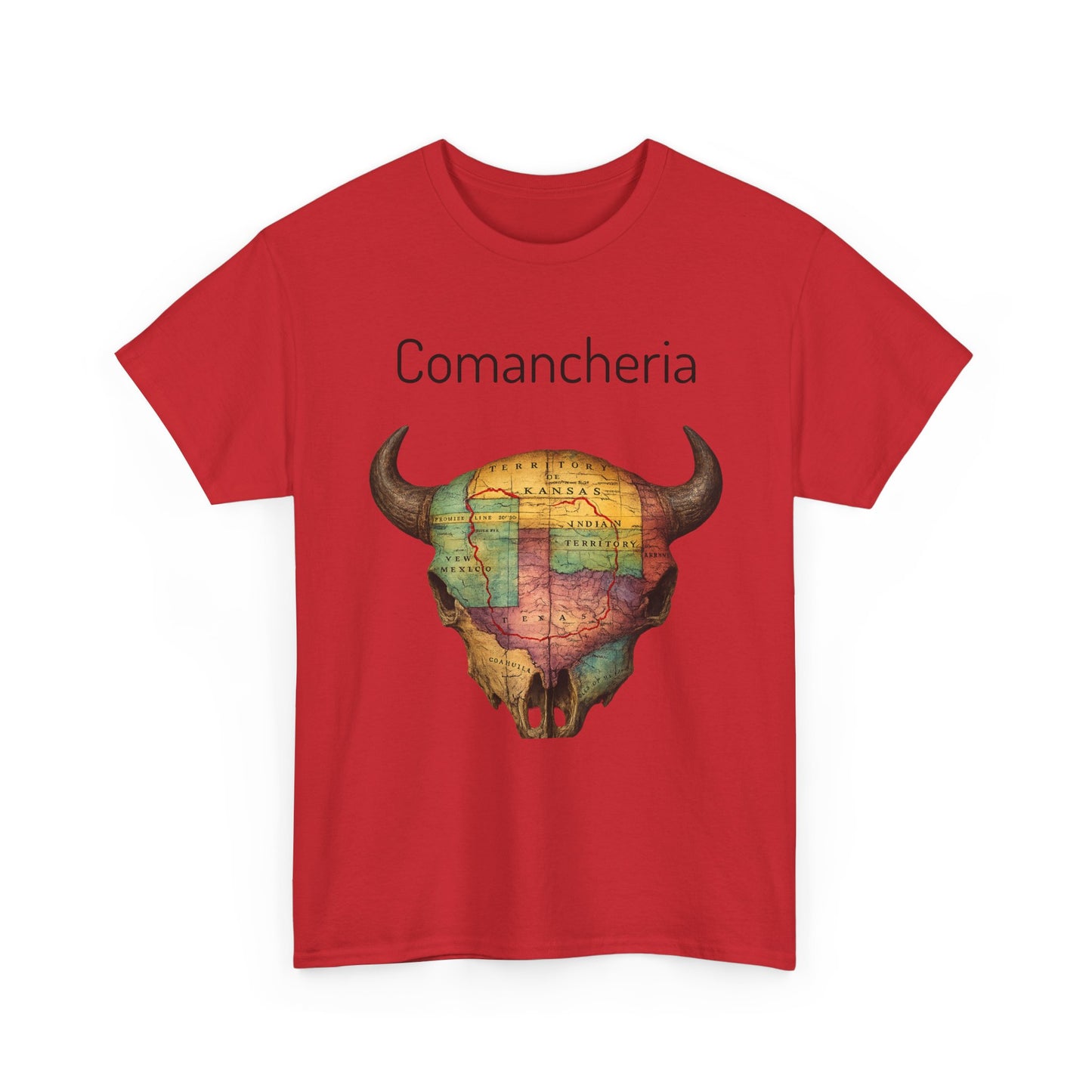 Comancheria Buffalo Skull T-Shirt — Western Map Graphic Tee