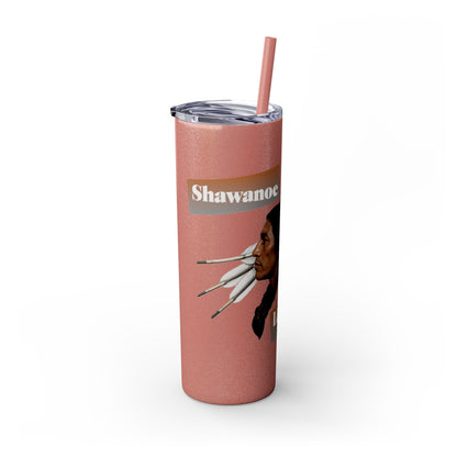 Shawnee Absentee Skinny Tumbler with Straw, 20oz