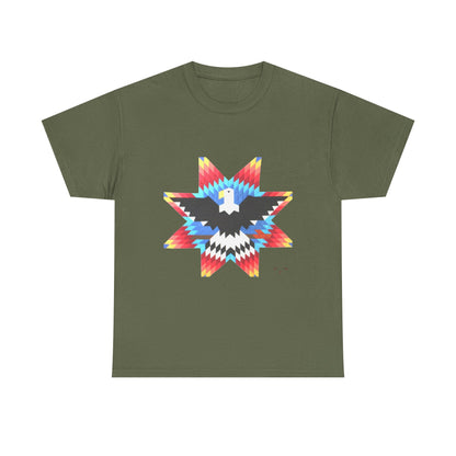 T-Shirt — Colorful Native Star Eagle Graphic Tee (Front Eagle Star, Back Crossed Arrows)