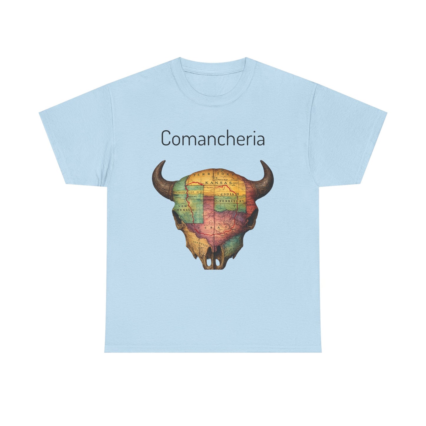 Comancheria Buffalo Skull T-Shirt — Western Map Graphic Tee