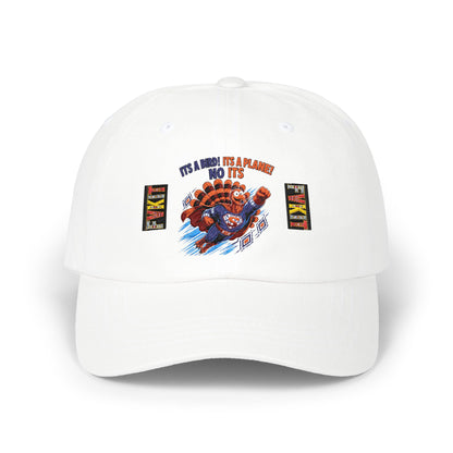 Turkey Dad Cap with Retro Turkey 'It’s A Murder, It’s A Massacre, No It’s' Graphic — Thanksgiving Hat