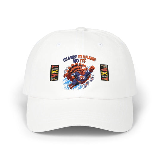 Turkey Dad Cap with Retro Turkey 'It’s A Murder, It’s A Massacre, No It’s' Graphic — Thanksgiving Hat