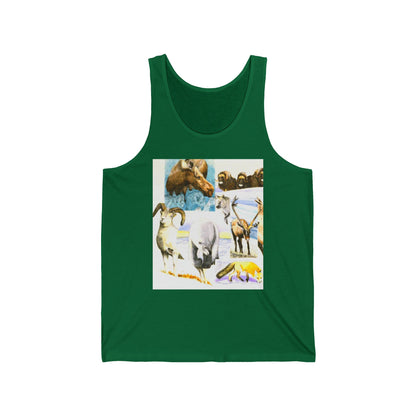 Wildlife Collage Tank Top — Vintage Animals & Arrow Back Graphic