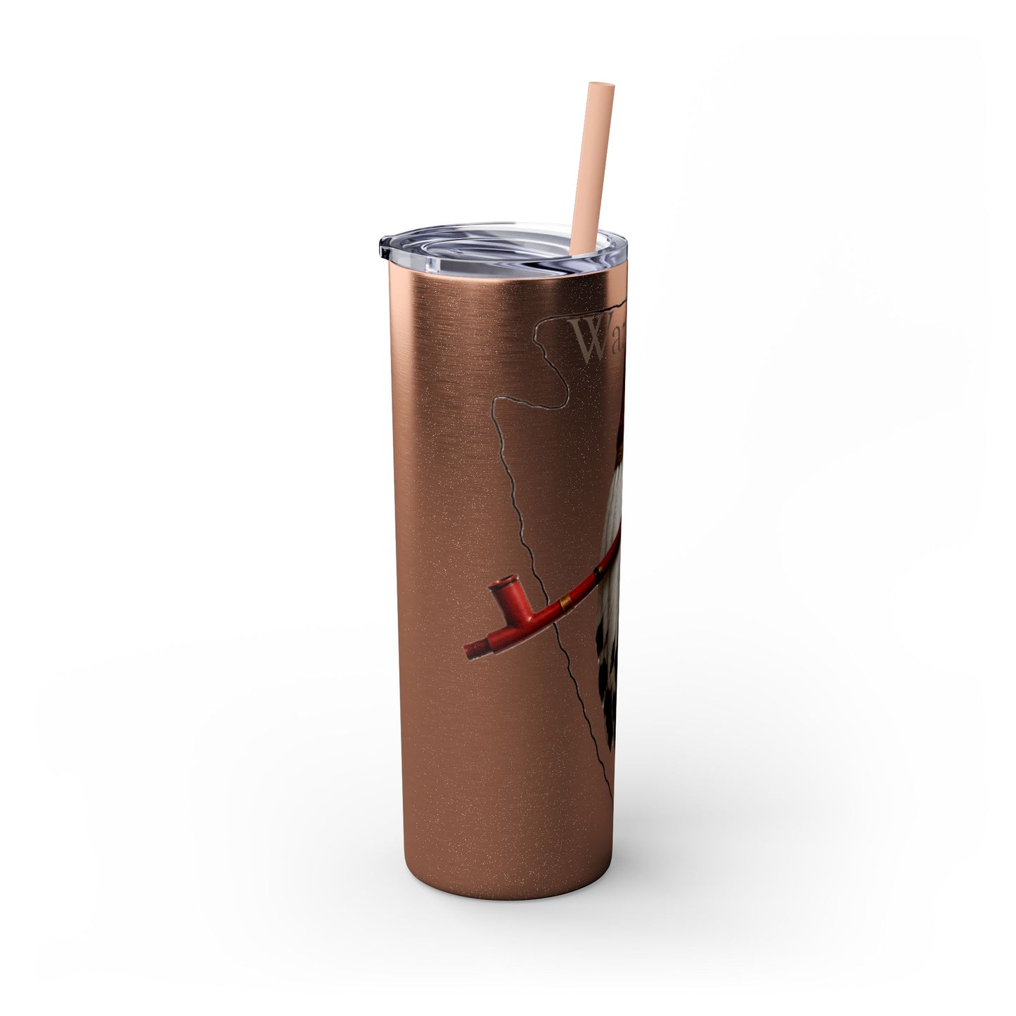 Osage Skinny Tumbler — Native Feather & Pipe Design 20oz Straw Cup