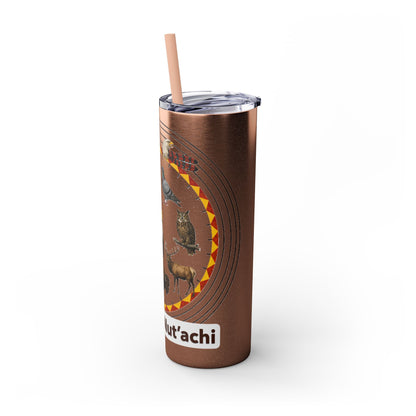 Otoe Missouria Native Animal Medicine Wheel 20oz Skinny Tumbler with Straw