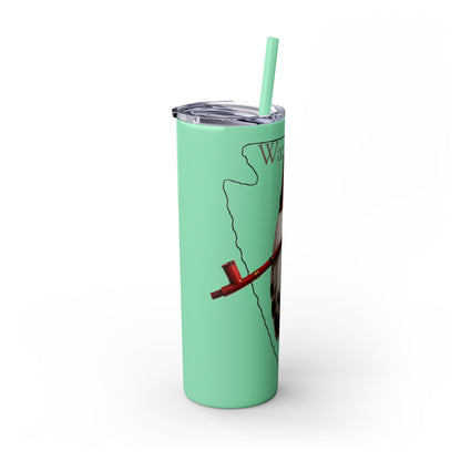 Osage Skinny Tumbler — Native Feather & Pipe Design 20oz Straw Cup