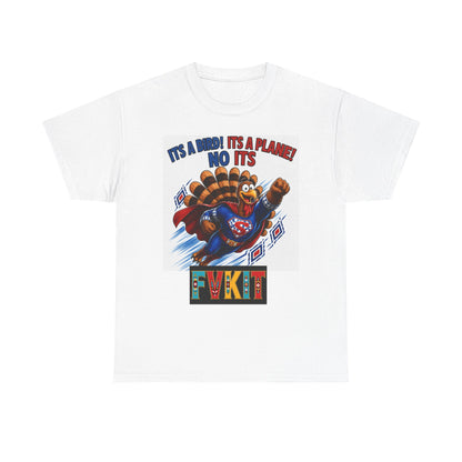 Turkey Superhero "It's a Bird! It's a Plane! No It's" with Arrow Back Print