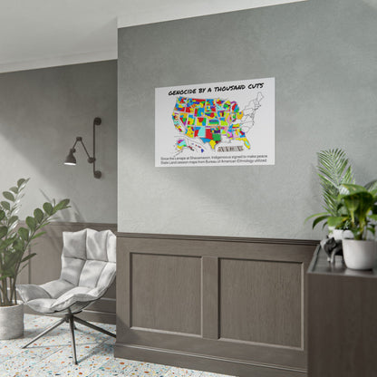 Land Cession Maps Rolled Poster — "Genocide by a Thousand Cuts" U.S. State Land Cession Map Poster